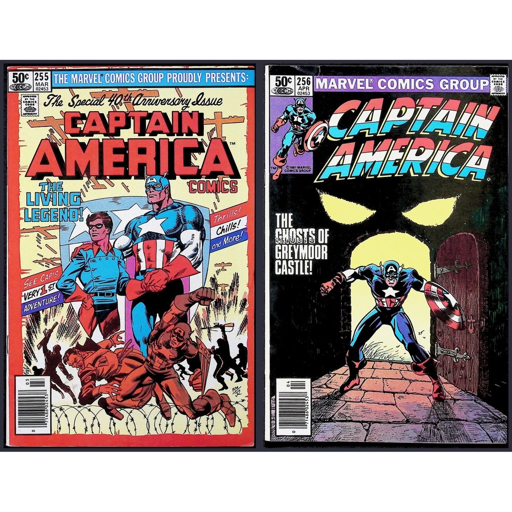 Captain‎ America #255 256 Newsstand 2X Comic Lot 40th Ghosts of Greymoor